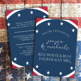 Red White and Blue Stars Patriotic 4. Juli GRILLEN Einladung