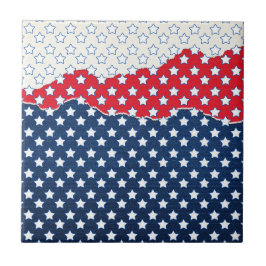 Red, White and Blue Stars (USA) (Vereinigte Staate Fliese