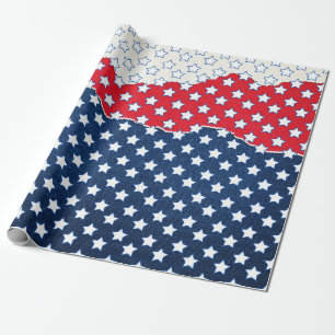 Red, White and Blue Stars (USA) (Vereinigte Staate Geschenkpapier
