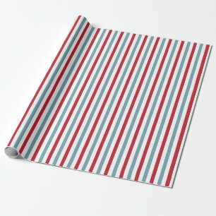 Red White and Blue Stripe Muster Patriotic Geschenkpapier