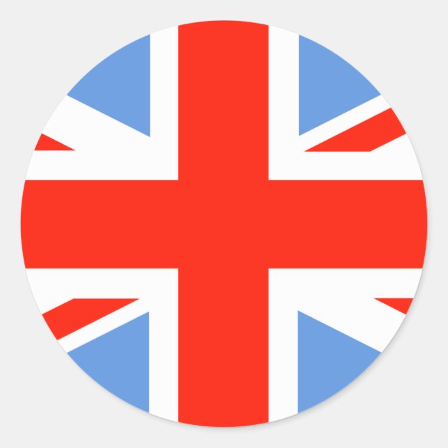 Red White and Blue Union Jack UK Flag Runder Aufkleber (Vorderseite)