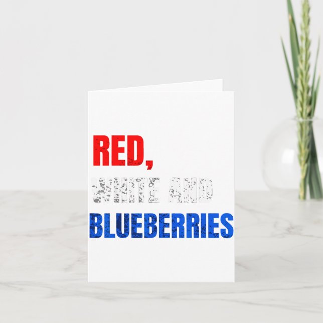 Red White And Blueberries Patriot Fun Summer Party Karte (Vorderseite)