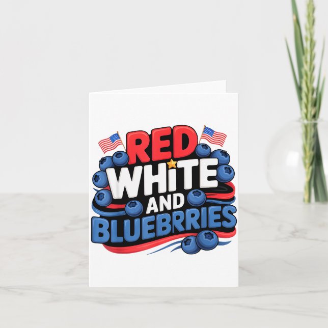 Red, White And Blueberries Patriot  Karte (Vorderseite)