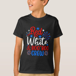 Red White and Boo Crew Funny 4. Juli Nurse T-Shirt