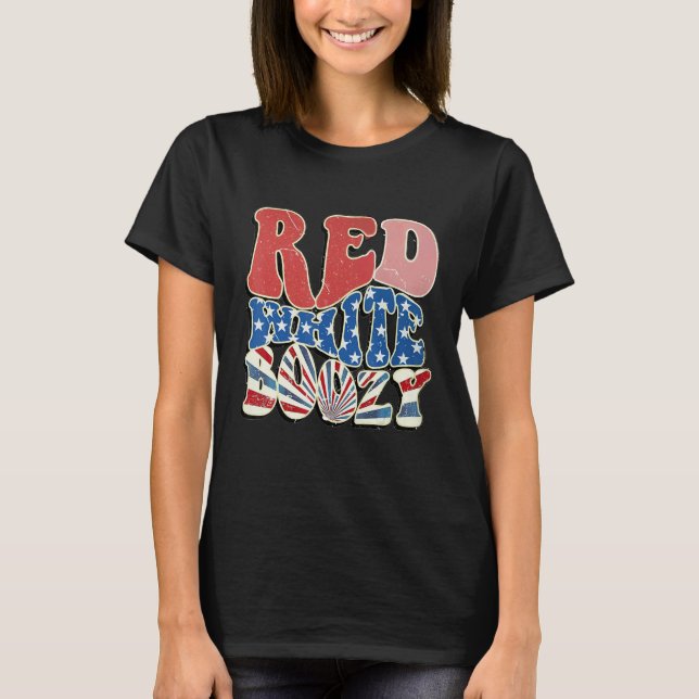 Red White And Boozy 4th Of July Drinking Crew Part T-Shirt (Vorderseite)