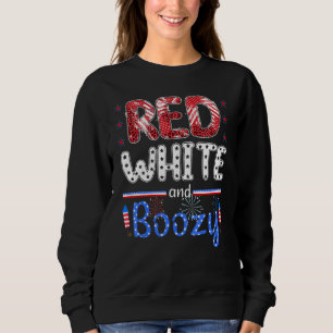 Red White and Boozy Happy USA Independence Day Jul Sweatshirt