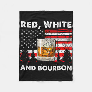 Red White and Bourbon Patriotic American Usa Flag Fleecedecke