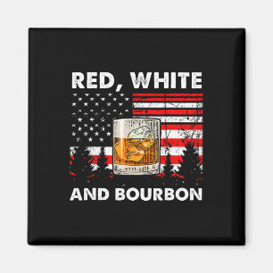 Red White and Bourbon Patriotic American Usa Flag Magnet