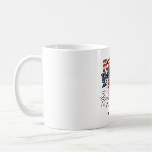 Red White and Brew Firework Design Kaffeetasse