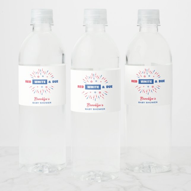 Red White and Due 4. Juli Patriotic Baby Dusche (Flaschen)