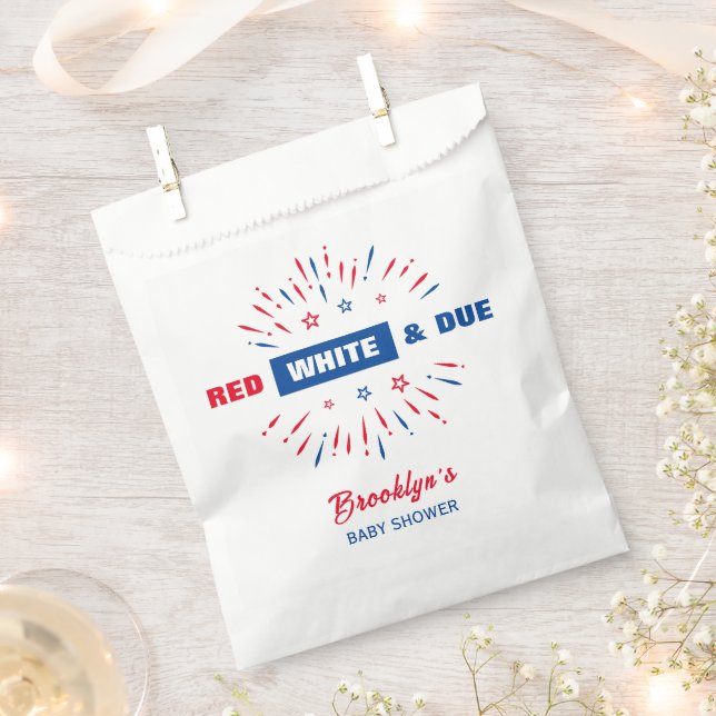 Red White and Due 4. Juli Patriotic Baby Dusche Geschenktütchen (Ausgeschnitten)