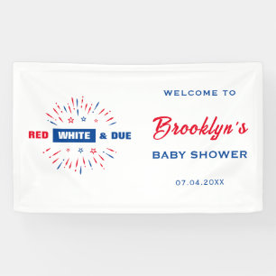 Red White and Due Baby Dusche 4. Juli Willkommen Banner