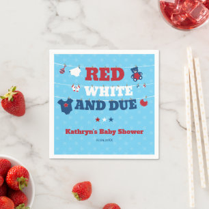 Red White and Due Baby Dusche Kleidung 4. Juli Serviette