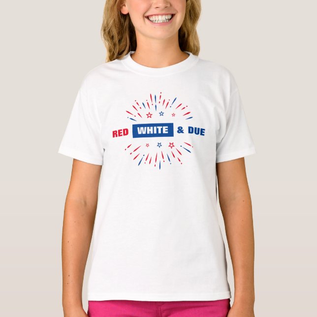 Red White and Due Baby Dusche Matching Family T-Shirt (Vorderseite)