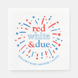 Red White and Due Baby Dusche Napkins Serviette