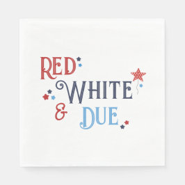 Red White and Due Baby Shower Invitation Serviette