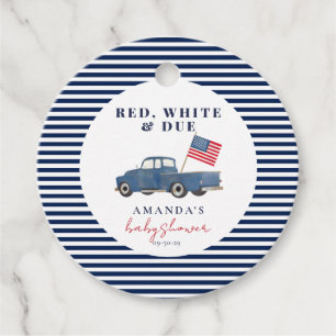 Red White and Due Patriotic Baby Showmarke Geschenkanhänger