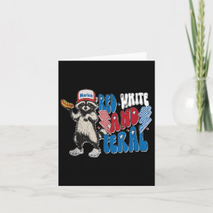 Red White and Feral Raccoon 4th of july Tank Top.p Karte