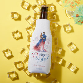 Red White and I do Americana Wedding Flaschenkühler