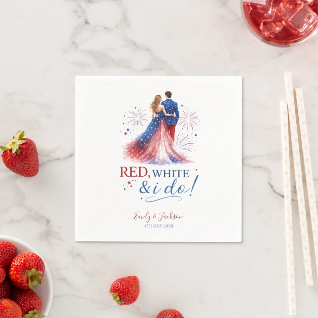 Red White and I do Americana Wedding Serviette (Beispiel)