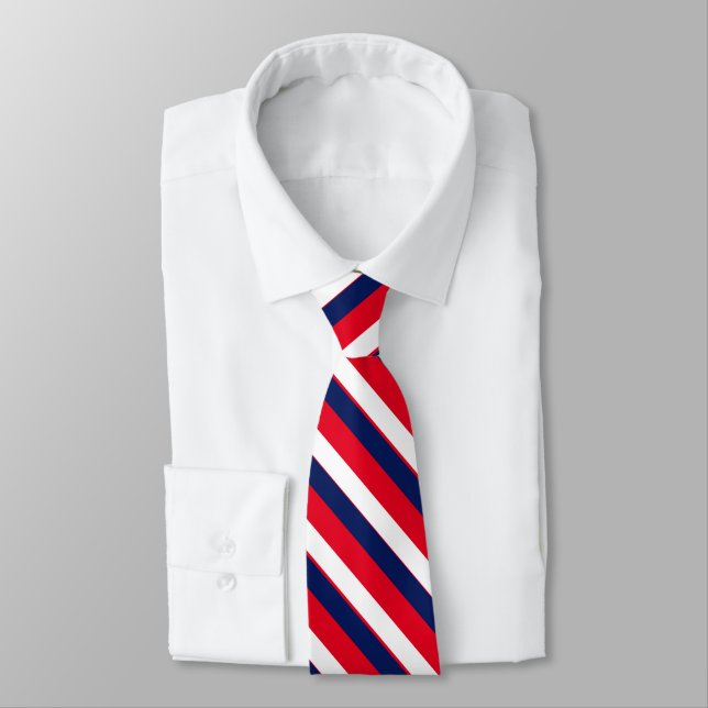 Red, White, and Midnight Presidential Stripe Tie Krawatte (Gebunden)