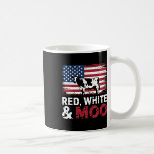 Red White and Moo _ Patriotic Cow American Flag 4t Kaffeetasse