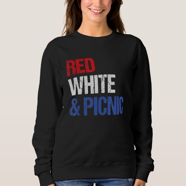 Red White and Picnic  4th of July Sweatshirt (Vorderseite)