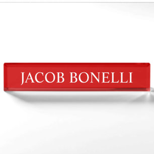 Red White Attractive Charming Business Namplate Namensplakette