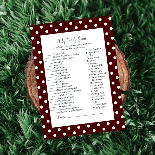 Red White Baby Bow Baby Candy Baby Showspiel Einladung (Von Creator hochgeladen)