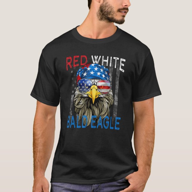 Red White Bald Eagle American Flag Bald Eagle 4th  T-Shirt (Vorderseite)