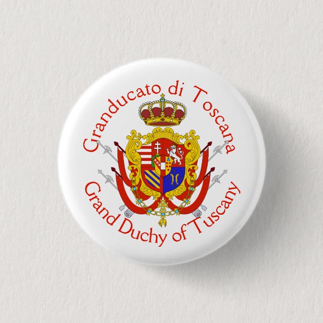 Red White Banner Großherzogtum Toskana Button (Vorderseite)