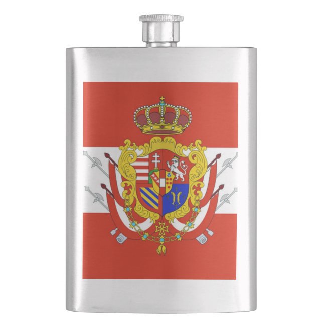 Red White Banner Großherzogtum Toskana Flachmann (Vorderseite)