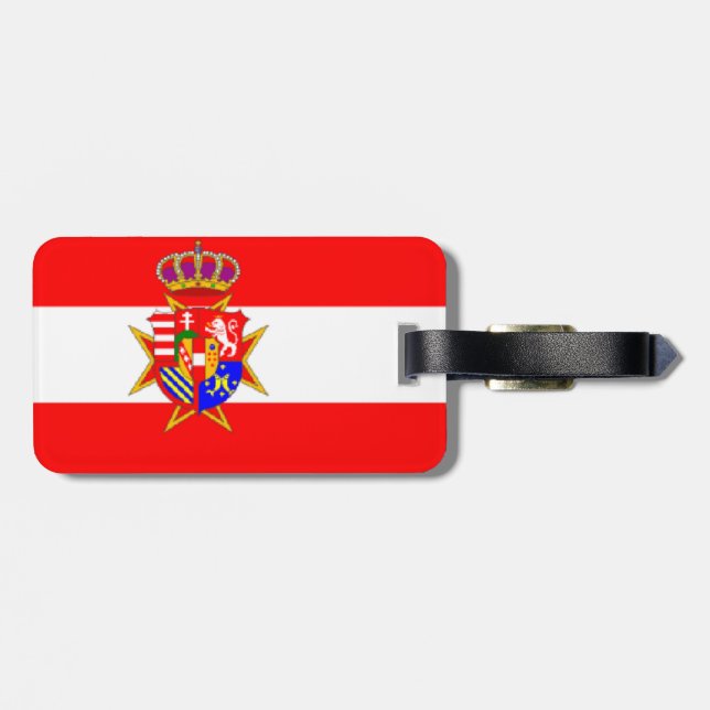 Red White Banner Großherzogtum Toskana Gepäckanhänger (Rückseite horizontal)