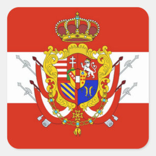 Red White Banner Großherzogtum Toskana Quadratischer Aufkleber