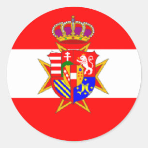Red White Banner Großherzogtum Toskana Runder Aufkleber
