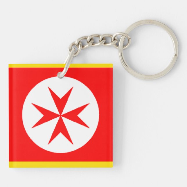 Red White Banner Großherzogtum Toskana Schlüsselanhänger (Rückseite)