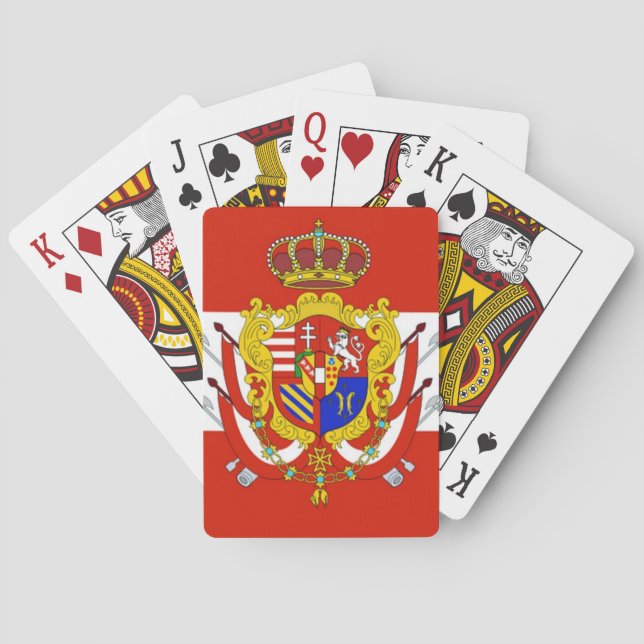 Red White Banner Großherzogtum Toskana Spielkarten (Rückseite)