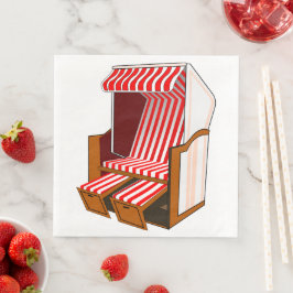 Red & White Beach Sessellift Themenzeitung Napkins Serviette