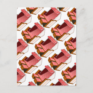 Red & White Beach Stühle als Postkarte