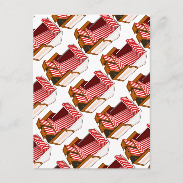 Red & White Beach Stühle als Postkarte (Vorderseite)