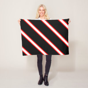 Red White Black Fleecedecke