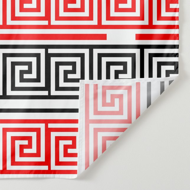 Red White Black Grikey Fret Pattern Design Stoff (Von Creator hochgeladen)