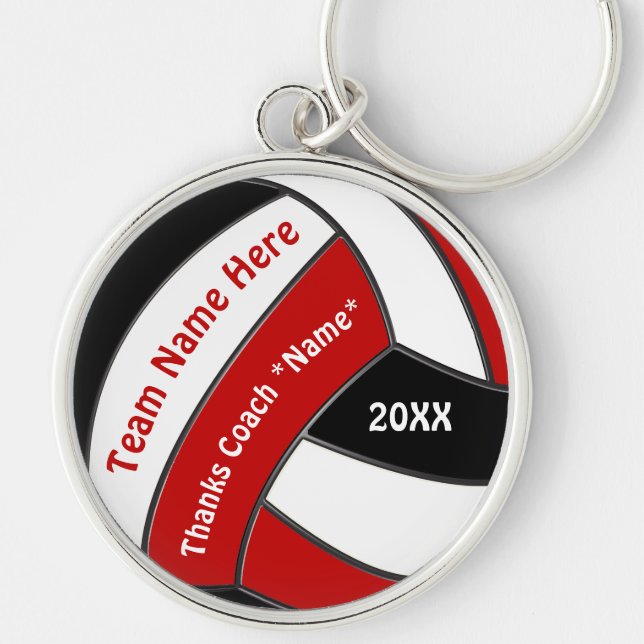 Red White Black, gute Geschenke für Volleyball-Tra Schlüsselanhänger (Vorne)