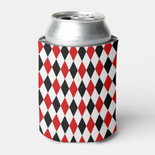 Red White Black Harlequin Diamond Pattern Dosenkühler