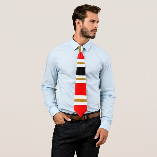 Red White Black und Gold Strip Krawatte (Beispiel)