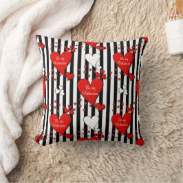 Red White Black Valentine Herzklopfen Kissen