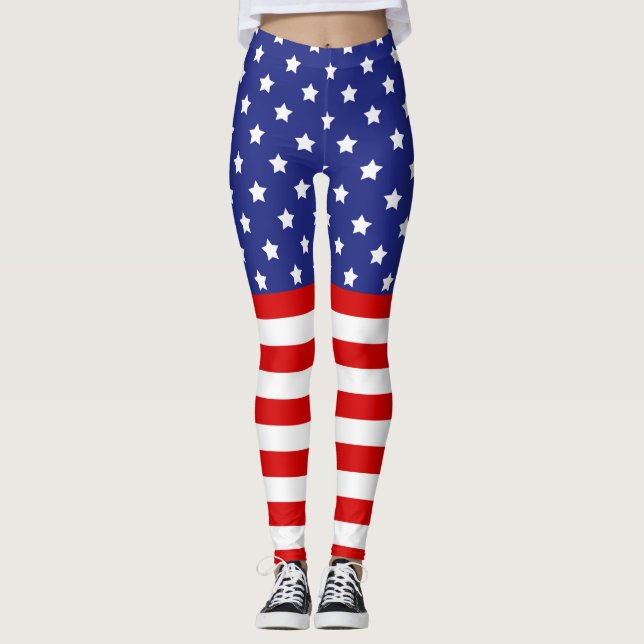 Red White Blue 4. Juli Leggings (Vorderseite)