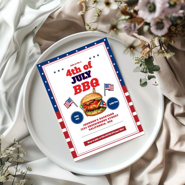 Red White Blue 4. Juli Sommerpause Einladung (Von Creator hochgeladen)