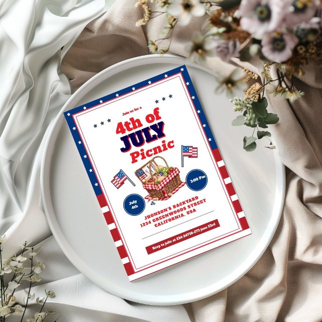 Red White Blue 4. Juli Sommerpause Einladung (Von Creator hochgeladen)