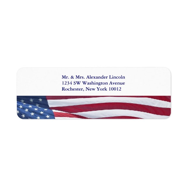 Red White & Blue Address Labels mit amerikanischer (Vorne)